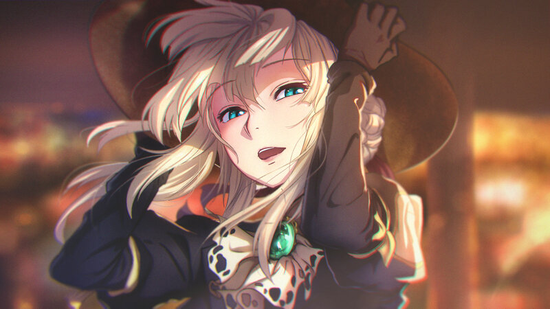 Blonde Anime Woman — Gold, Dramatic