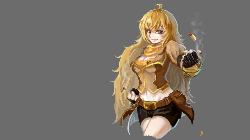 Blonde Anime Woman — Gray