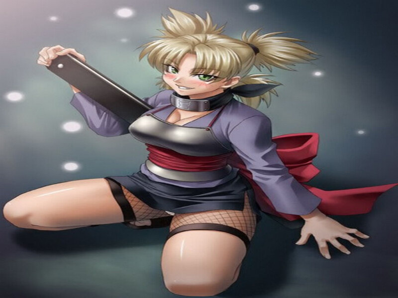 Blonde Anime Woman Kneeling