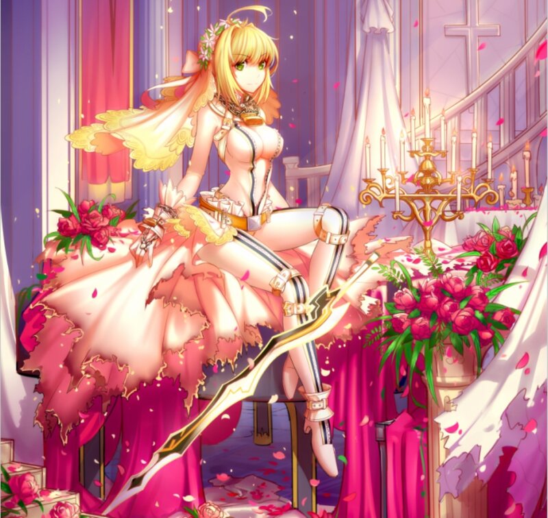 Blonde Anime Woman — Pink, Romantic