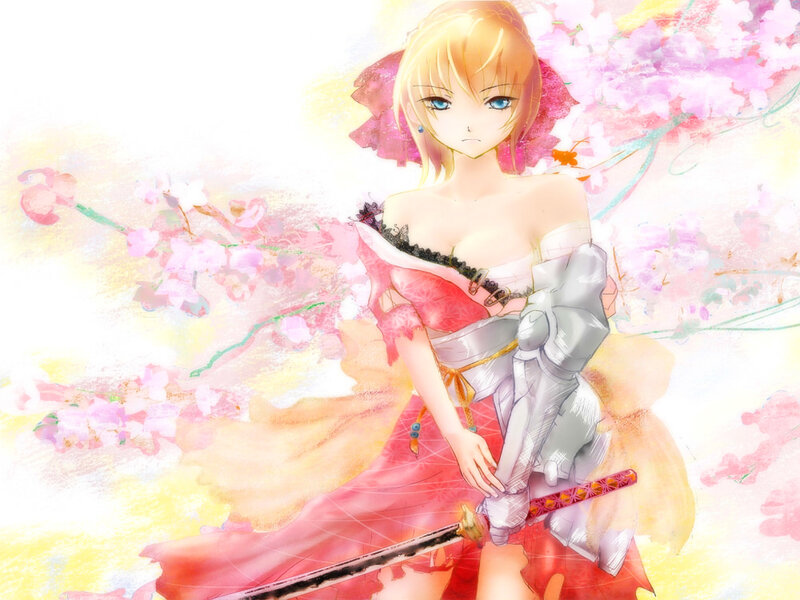 Blonde Anime Woman — Pink