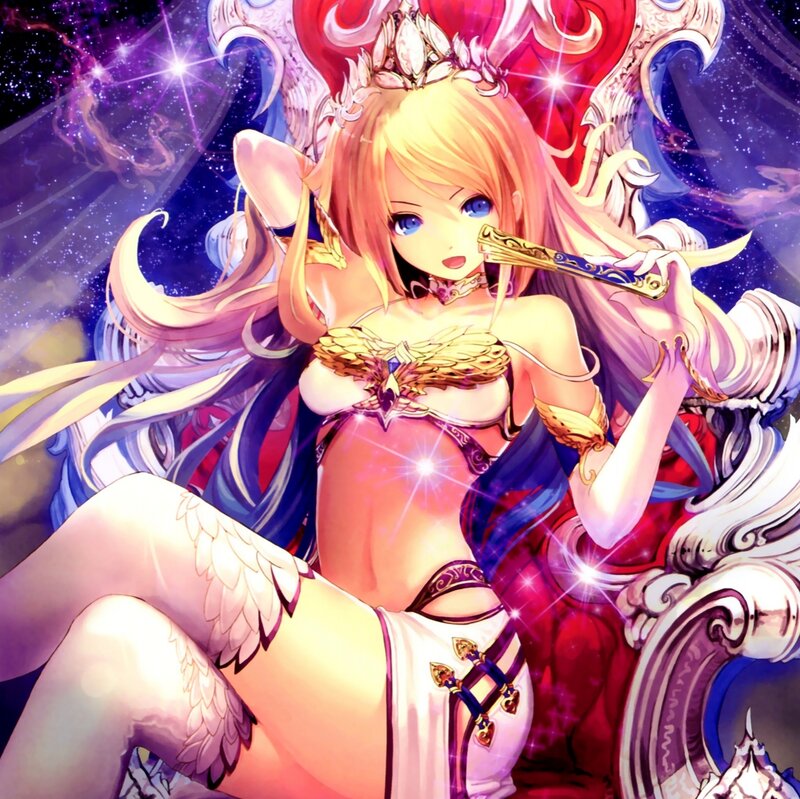 Blonde Anime Woman — Purple, Dramatic, Night
