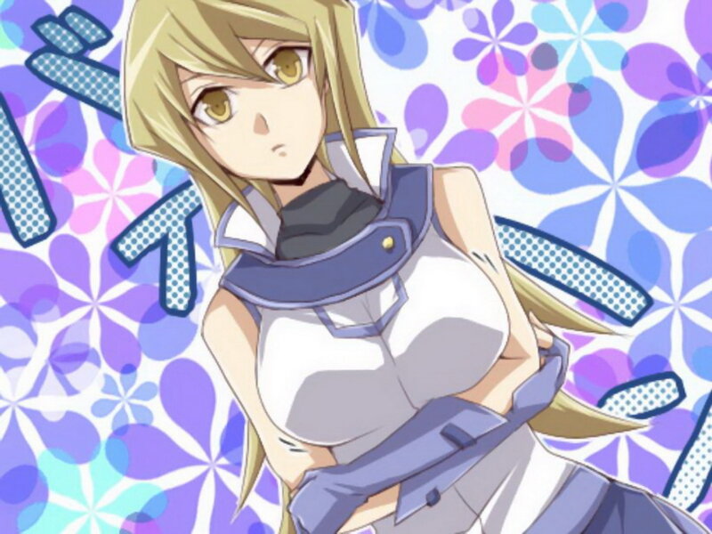 Blonde Anime Woman — Purple, Playful, Flower Pattern