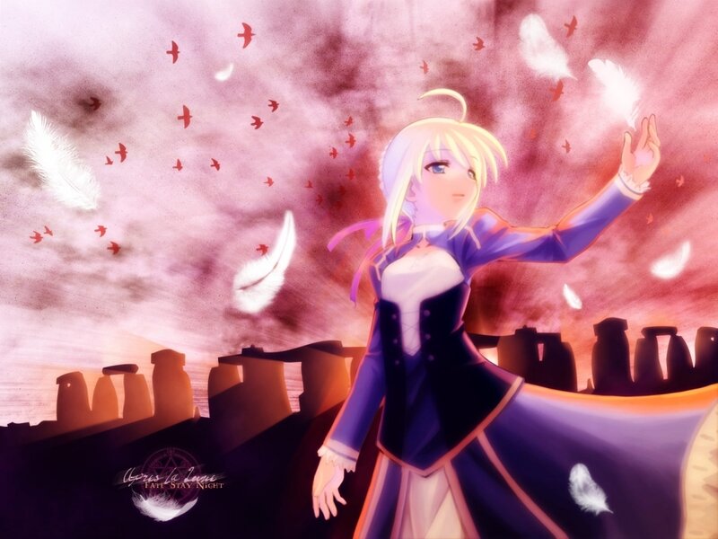 Blonde Anime Woman — Purple