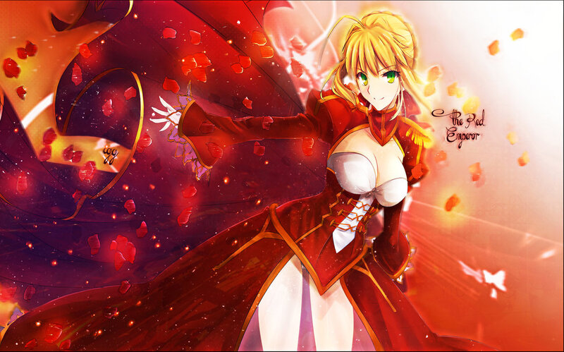 Blonde Anime Woman — Red, Dramatic, Red Cape