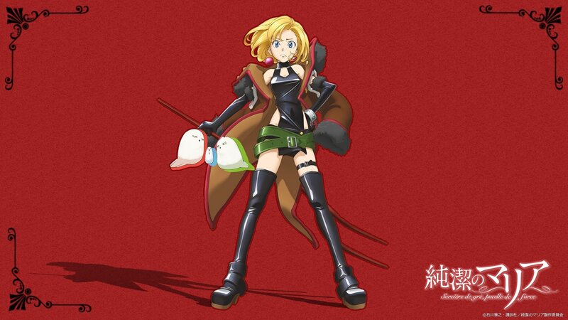 Blonde Anime Woman — Red, Dramatic, Sword, Cape