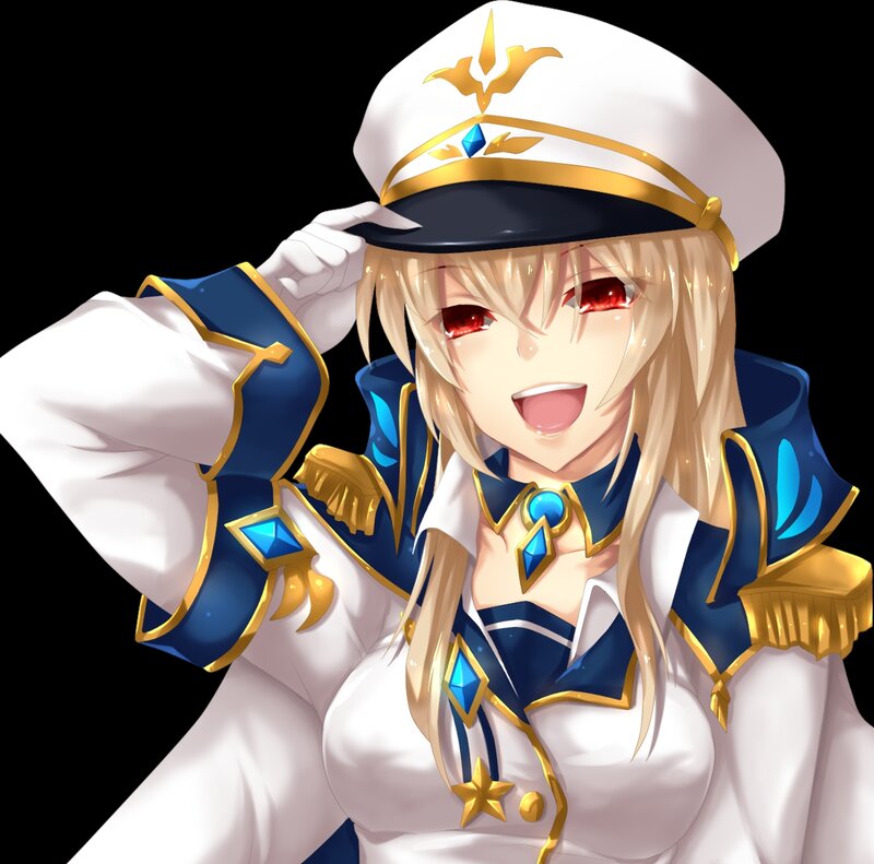 Blonde Anime Woman Saluting