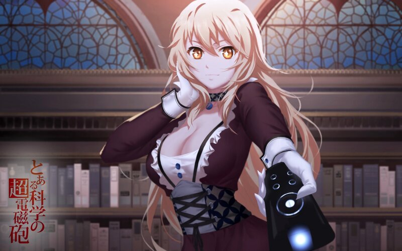 Blonde Anime Woman — White, Dramatic, Bookshelf