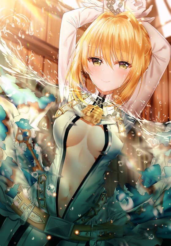 Blonde Anime Woman — White, Dramatic, Chains