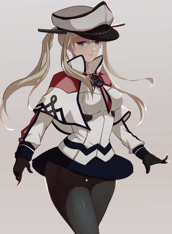 Blonde Anime Woman — White, Neutral, Hat