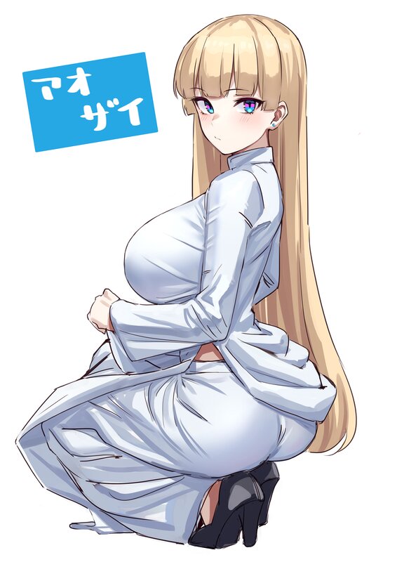 Blonde Anime Woman — White, Neutral, Long Hair