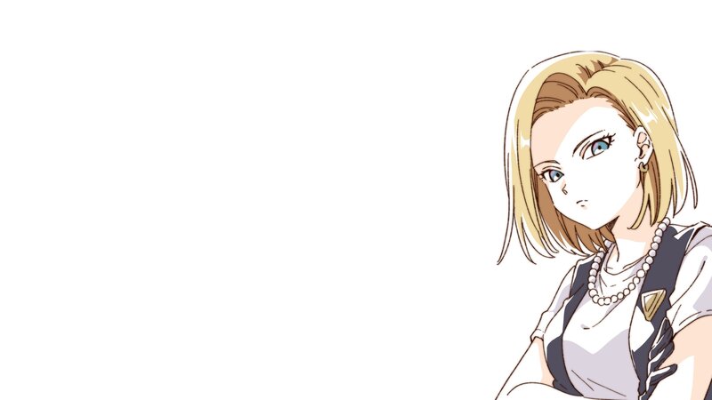 Blonde Anime Woman — White, Neutral, Pearl Necklace
