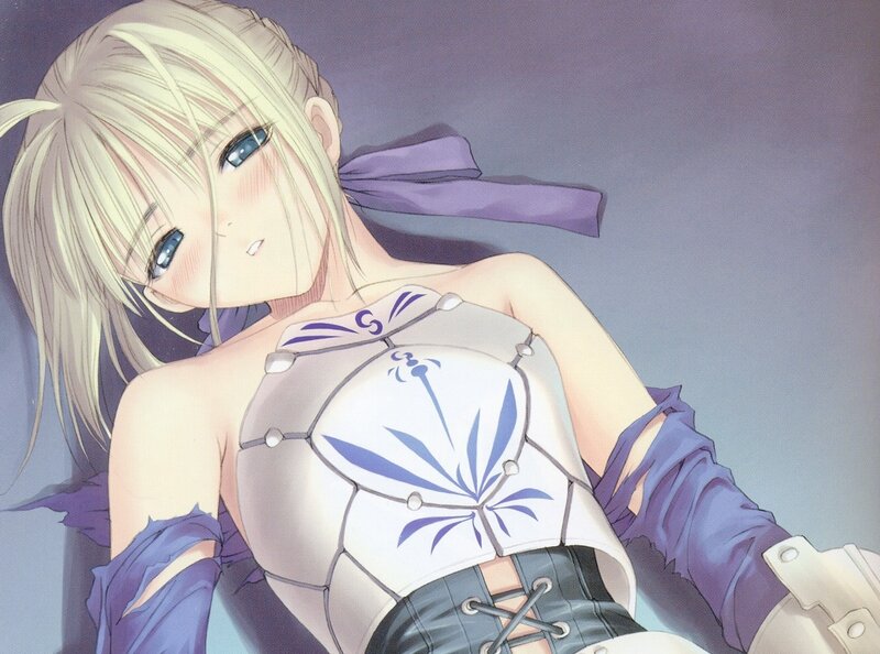 Blonde Anime Woman — White