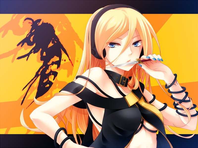 Blonde Anime Woman with Knife