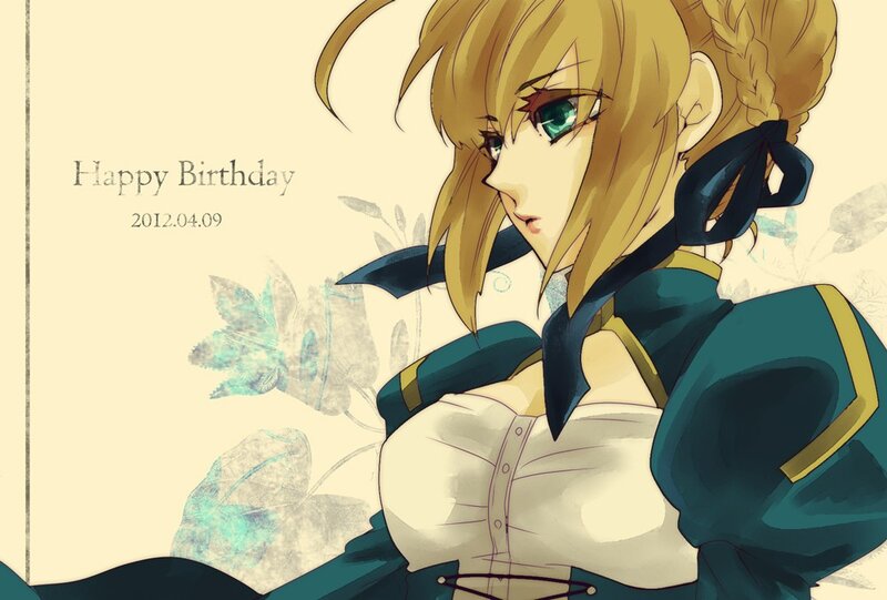 Blonde Anime Woman — Yellow, Calm, Green Eyes