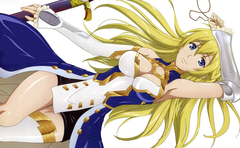 Blonde Anime Woman — Yellow, Dramatic, Sword