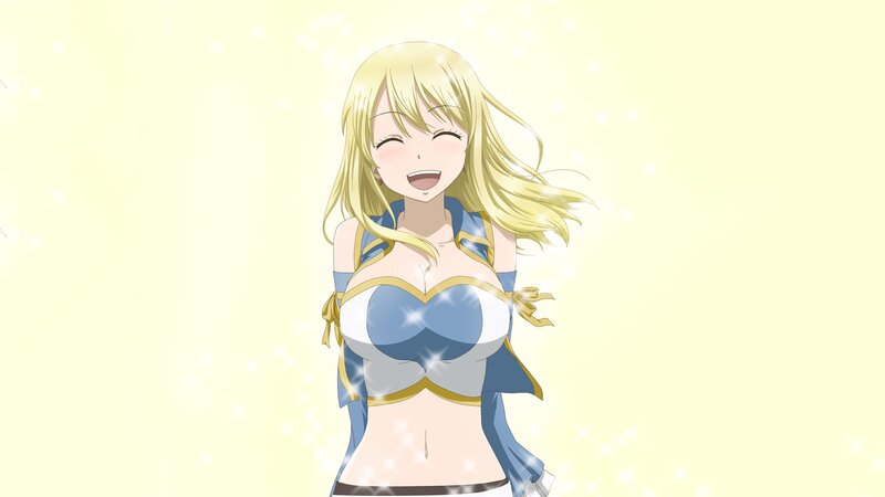 Blonde Anime Woman — Yellow, Happy