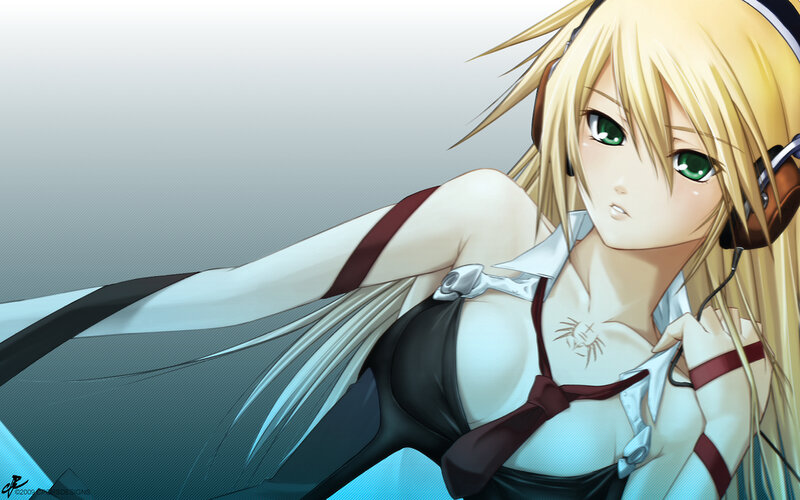 Blonde Anime Woman — Yellow, Neutral, Headphones