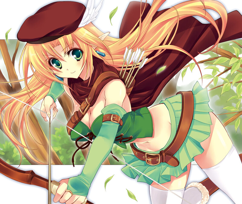 Blonde Archer Girl — Green