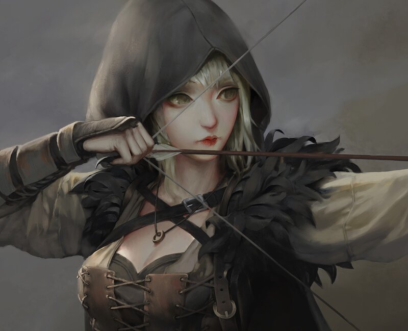 Blonde Archer in Hood