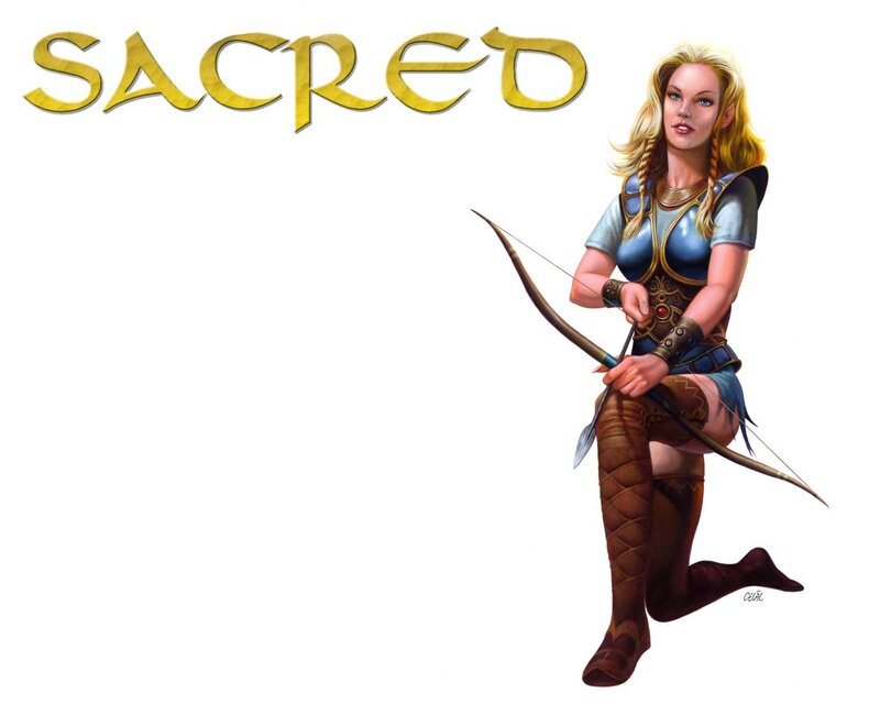 Blonde Archer Woman — Blue, Determined
