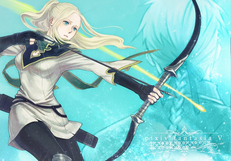 Blonde Archer Woman — Blue