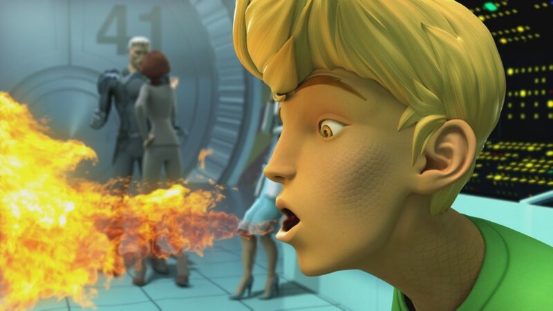 Blonde Boy Breathing Fire