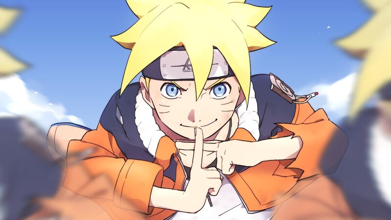 Blonde Boy in Orange Jacket