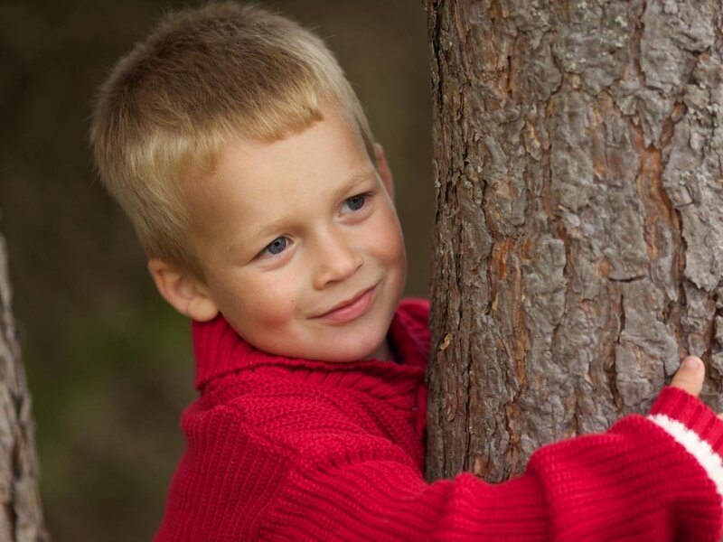 Blonde Boy in Red Sweater