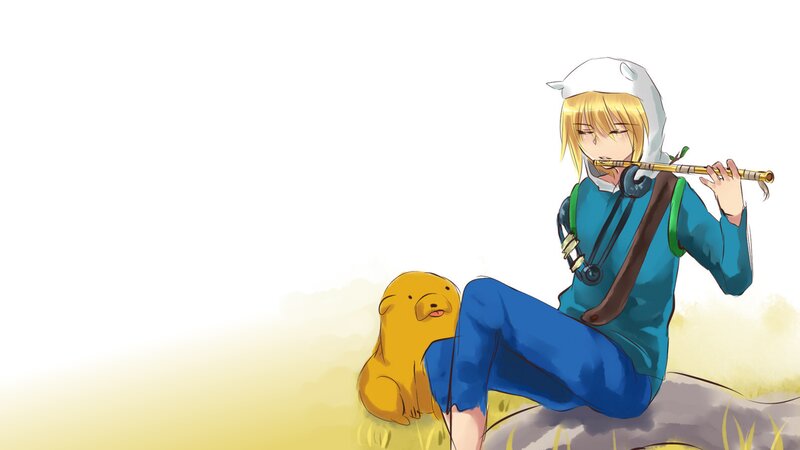 Blonde Boy Playing Flute