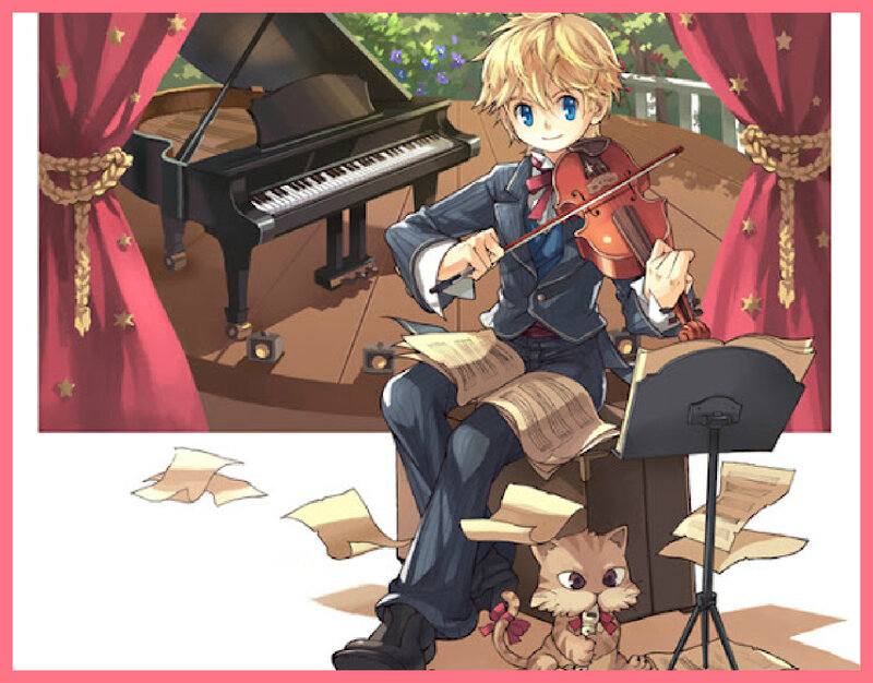 Blonde Boy Playing Violin