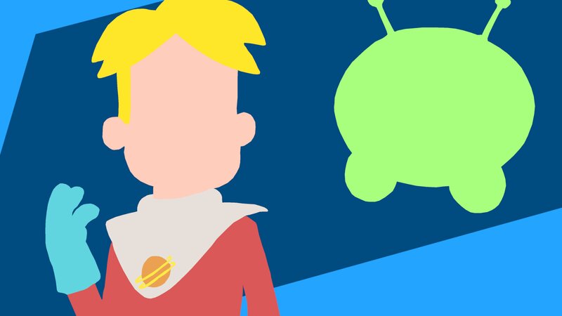 Blonde Boy with Alien