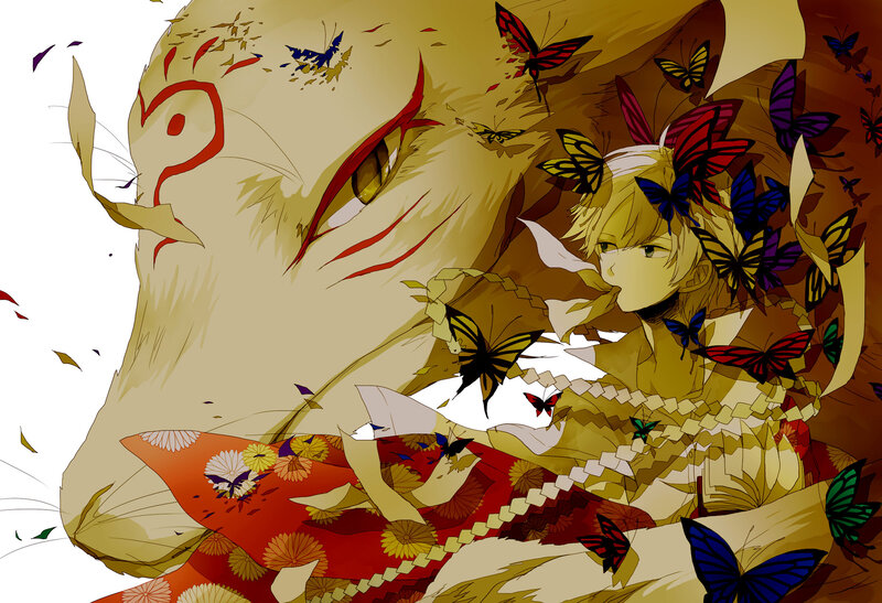 Blonde Boy with Butterflies