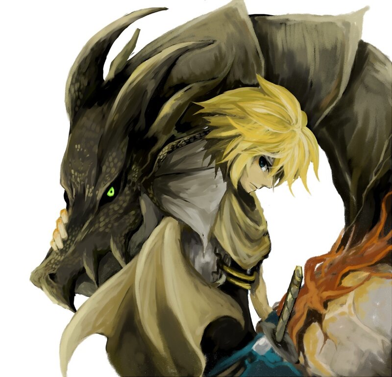 Blonde Boy with Dragon