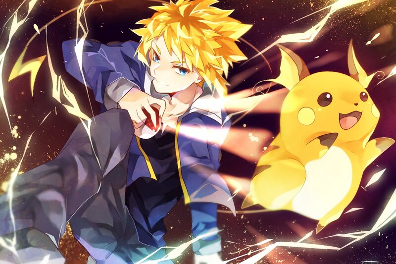 Blonde Boy with Pikachu