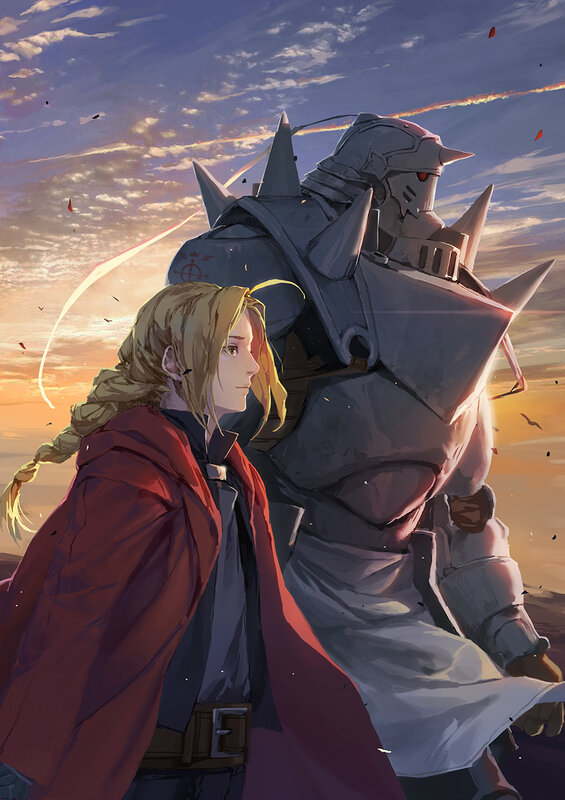 Blonde Boy with Robot — Red