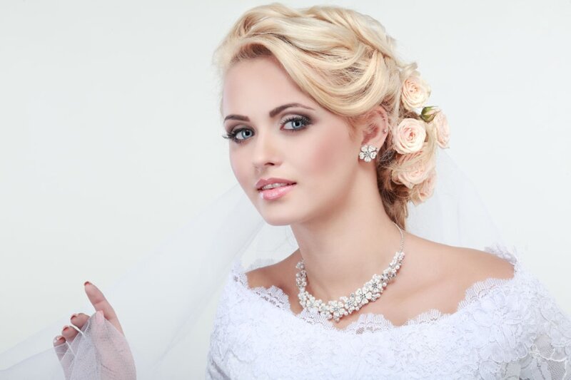 Blonde Bride in Veil