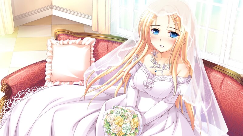 Blonde Bride in Wedding Dress