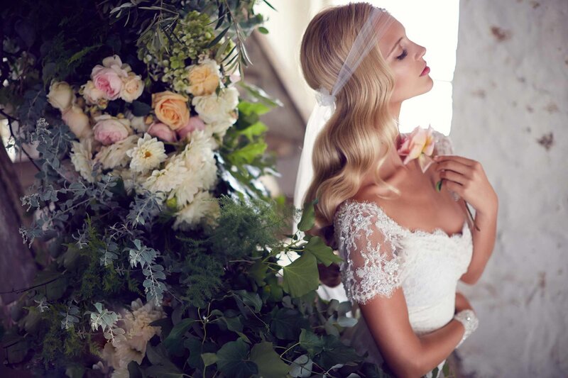 Blonde Bride with Flowers