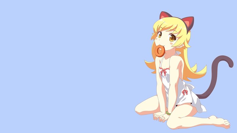 Blonde Cat-eared Girl — Blue, Playful