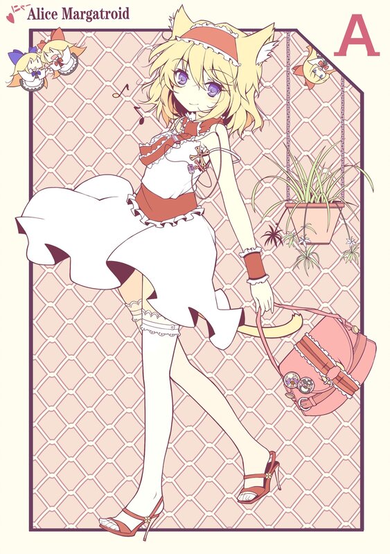 Blonde Cat-eared Girl — Pink, Playful, Anime, Cat Ears