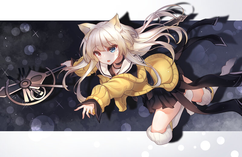 Blonde Cat-eared Girl — Yellow, Dynamic