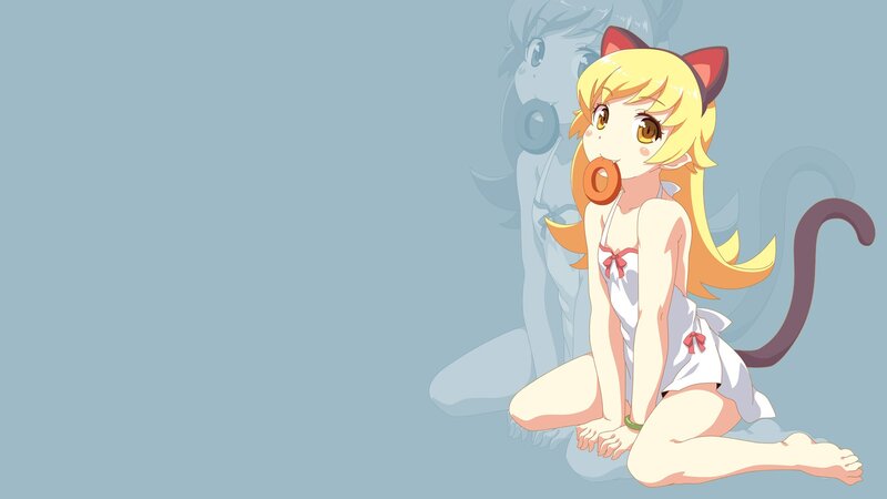 Blonde Cat Girl — Blue