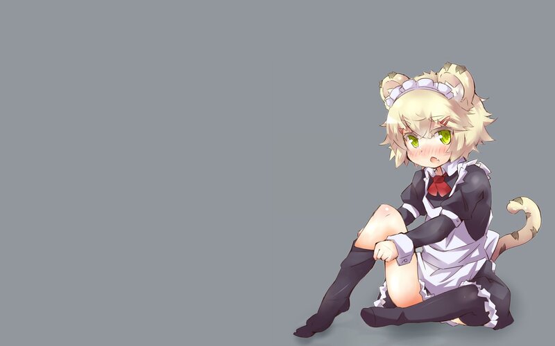 Blonde Cat Girl — Gray