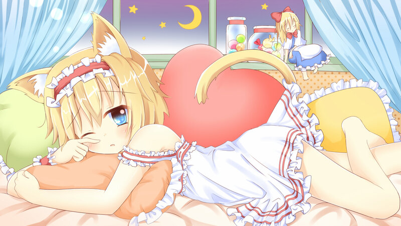 Blonde Cat-girl in Bed