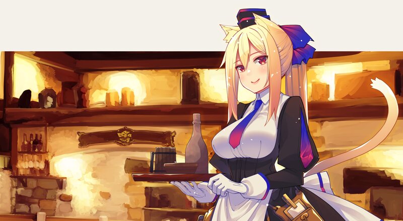 Blonde Cat-girl Waitress