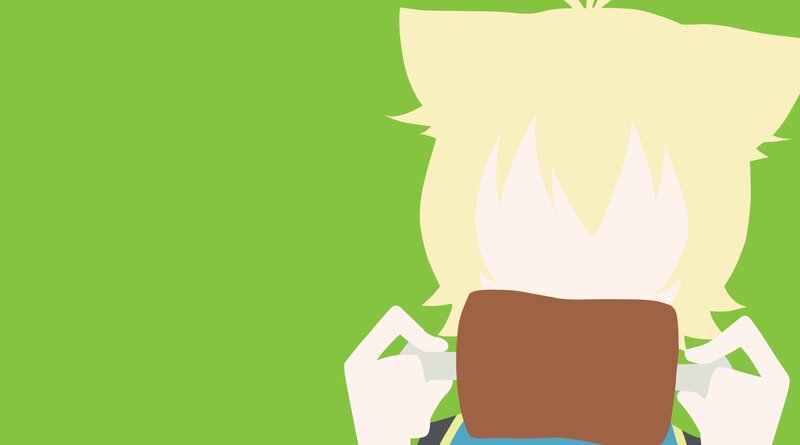 Blonde Character Drinking