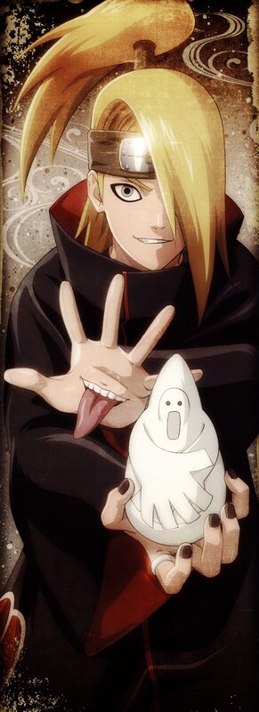 Blonde Character Holding Ghost