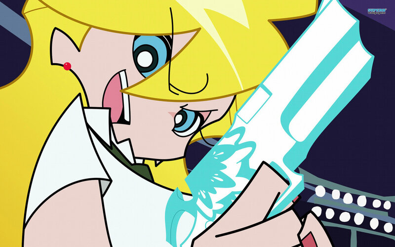 Blonde Character Holding Gun