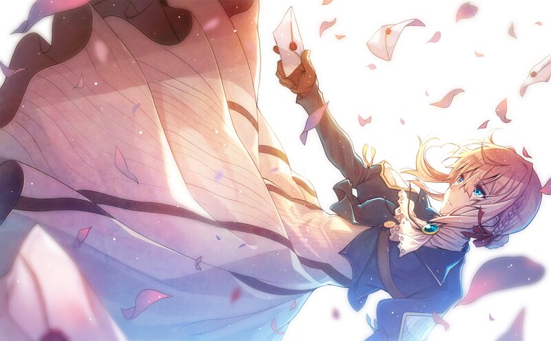 Blonde Character Holding Letter